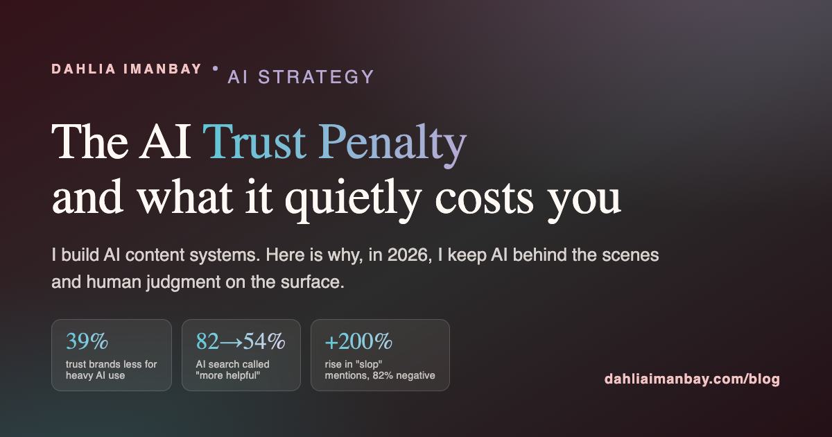 The AI Trust Penalty and what it quietly costs you, by Dahlia Imanbay