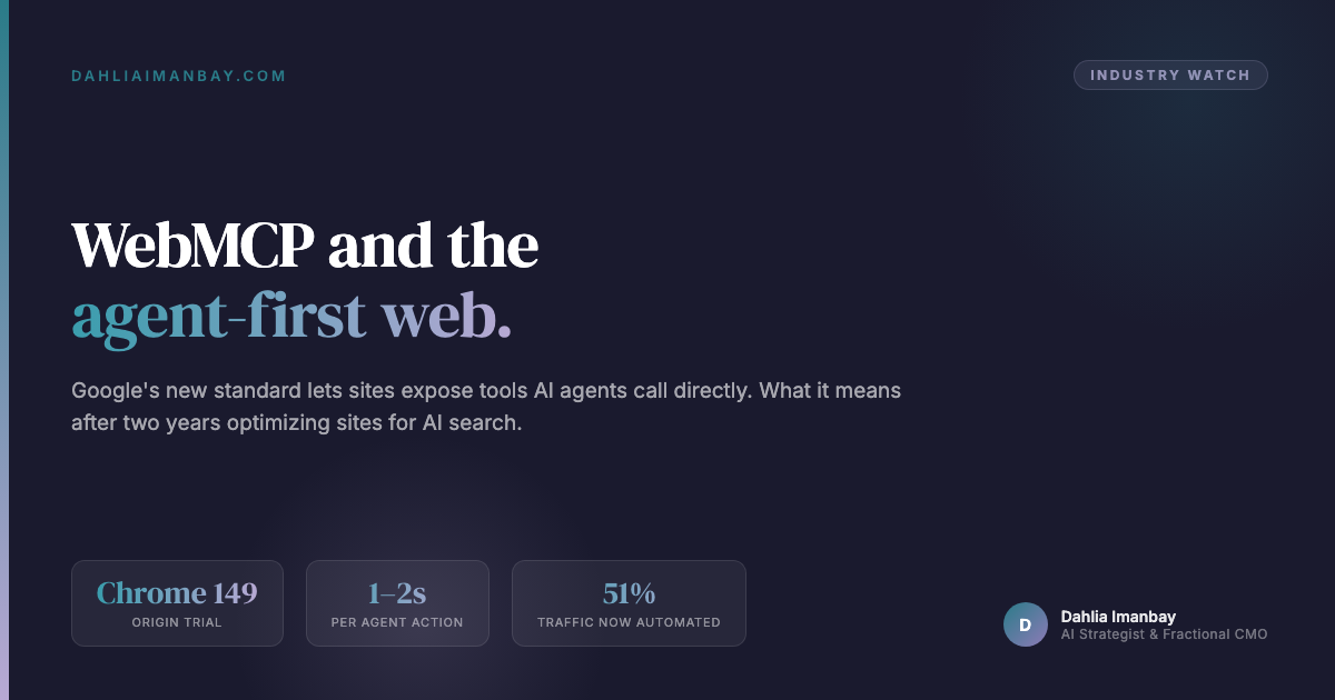 WebMCP and the agent-first web, by Dahlia Imanbay